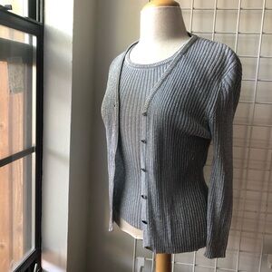 ADRIANNA PAPELL Evening Essentials Sweater Twin Set Embellished